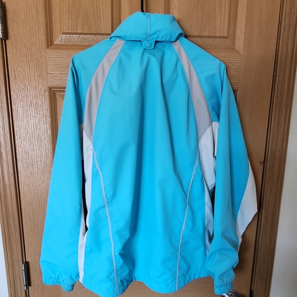 Columbia Blue Colorblock Raincoat, Large - Picture 11 of 15